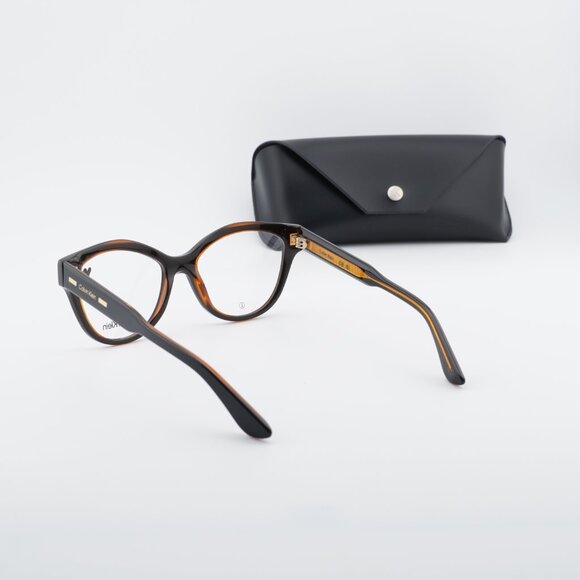 Calvin Klein CK23541 008 Cat Eye Eyeglasses 53mm - Black/Brown